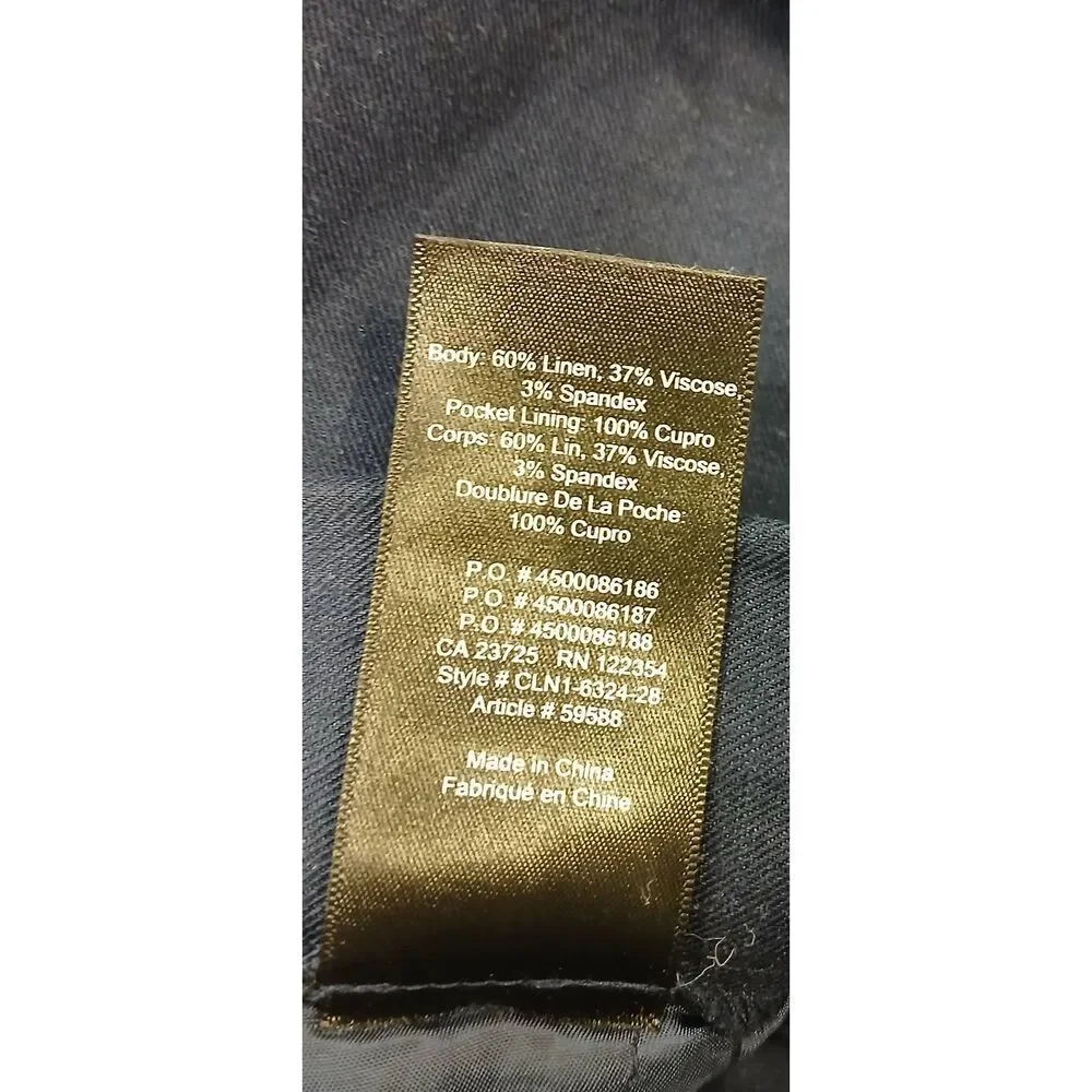 Babaton womens size 4 small linen navy blue pants capsule quiet luxury